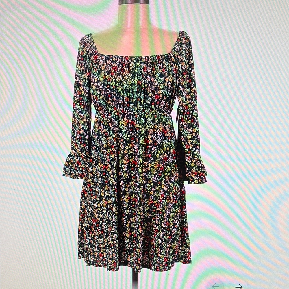 Floral Black Dress